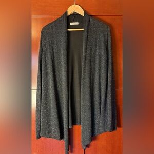 One Clothing Black Lurex Open Front Cardigan